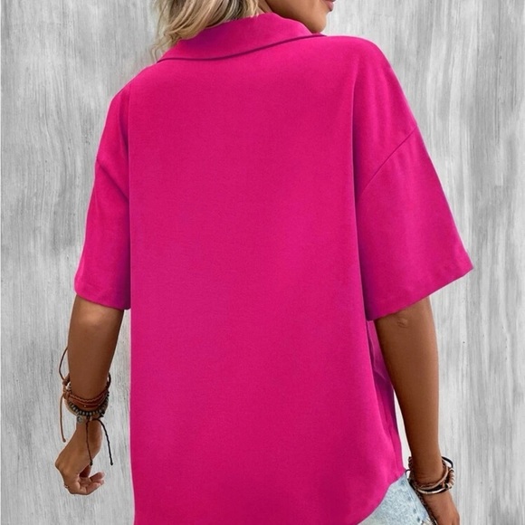 New v neck button down long sleeve top - Picture 6 of 8